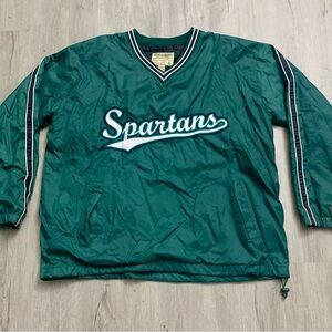 Vintage Spartans Green windbreaker Pullover Jacket
